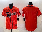 Men's Detroit Tigers Blank Orange With Patch Cool Base Stitched Jersey,baseball caps,new era cap wholesale,wholesale hats